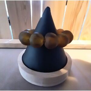 Ink + Alloy Frosted Amber Glass Bead Stretch Bracelet Honey Matte Recycled Glass